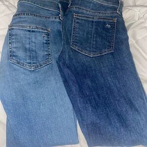 Rag and bone Women's Blue Slim Straight Capri